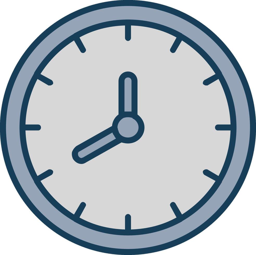 Clock Line Filled Grey Icon vector