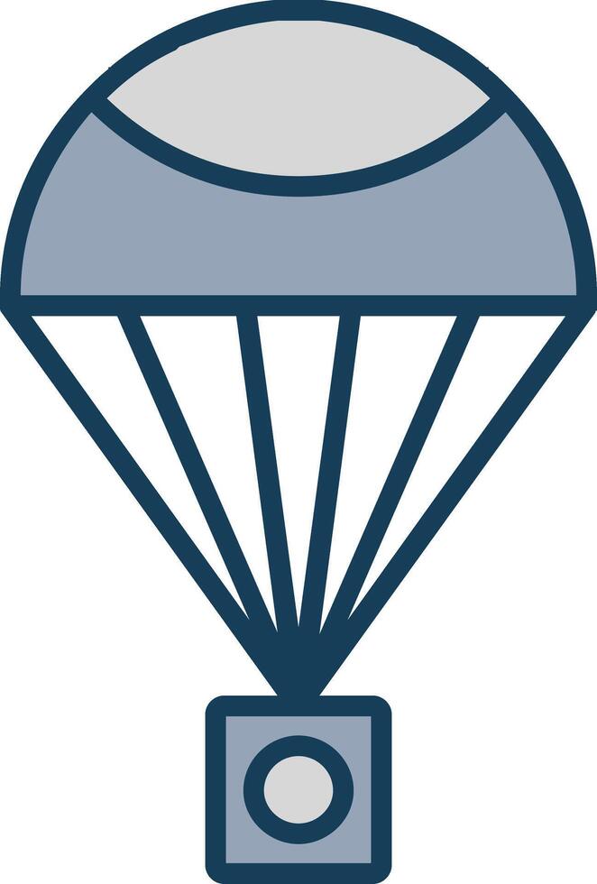 Parachute Line Filled Grey Icon vector