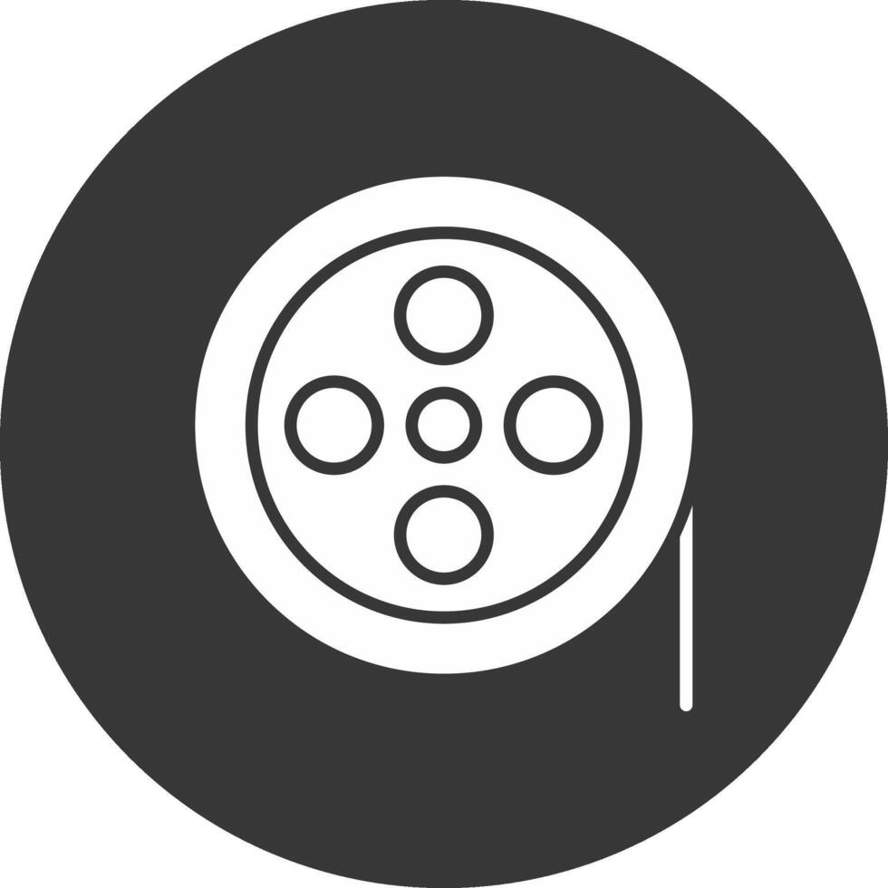 Reel Glyph Inverted Icon vector