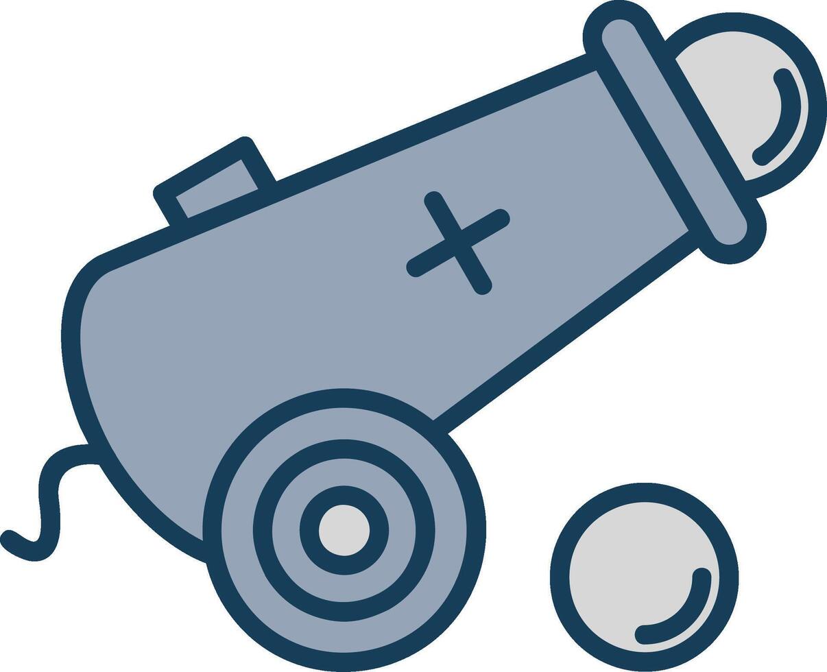 Cannon Line Filled Grey Icon vector