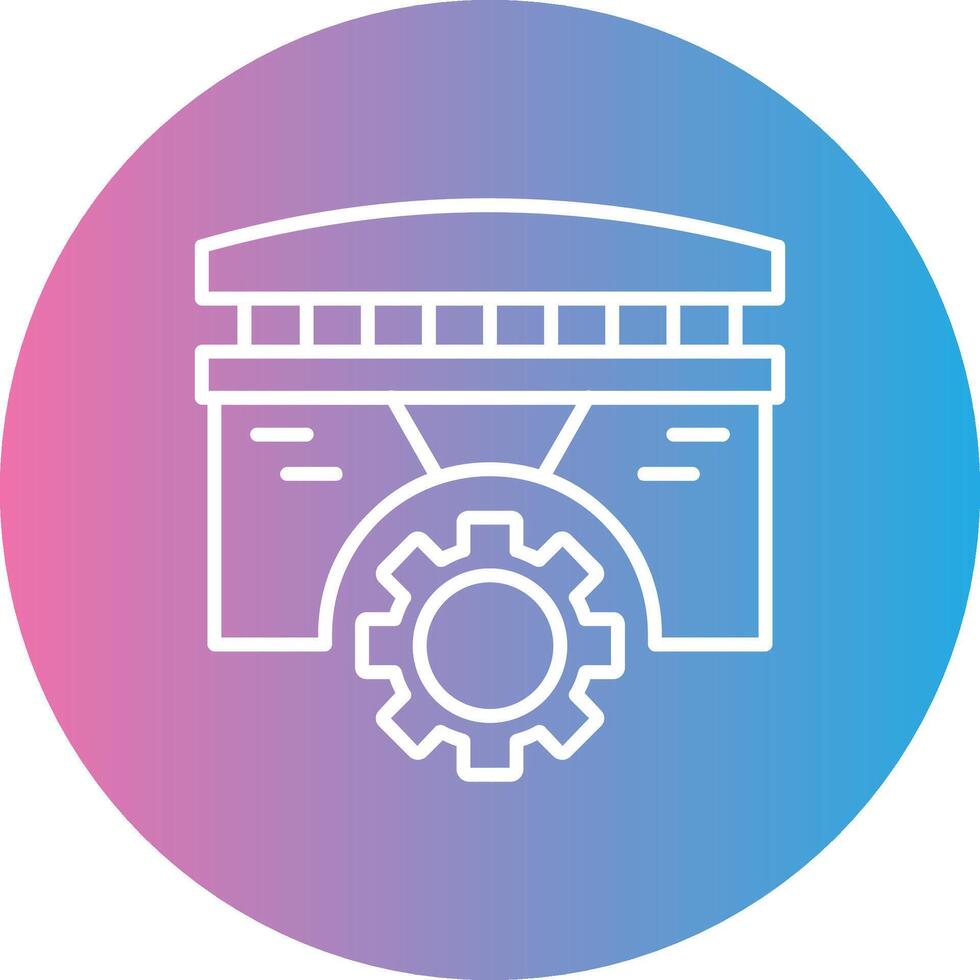 Bridge Line Gradient Circle Icon vector