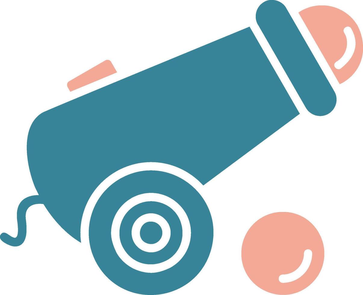 Cannon Glyph Two Color Icon vector