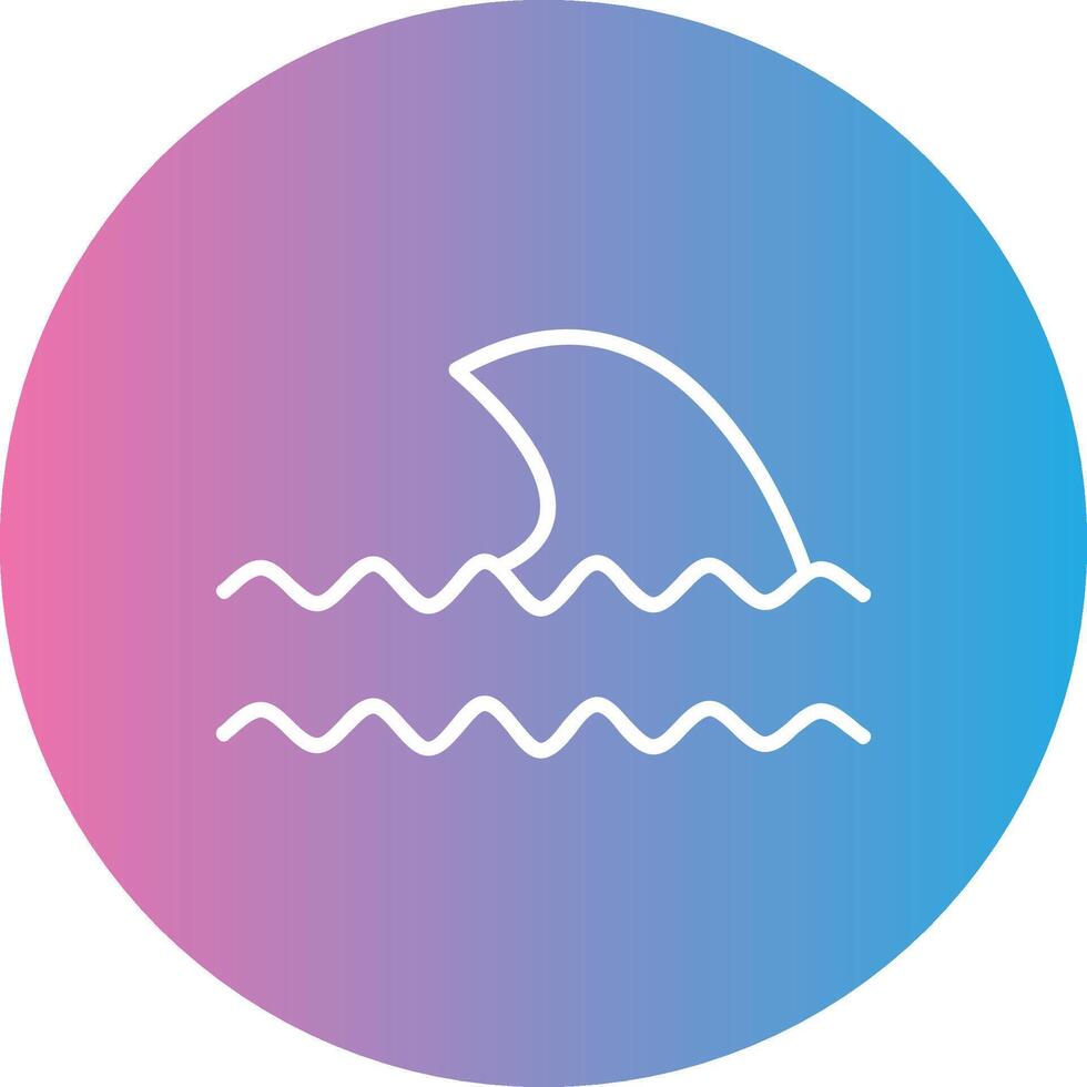 Ocean Waves Line Gradient Circle Icon vector