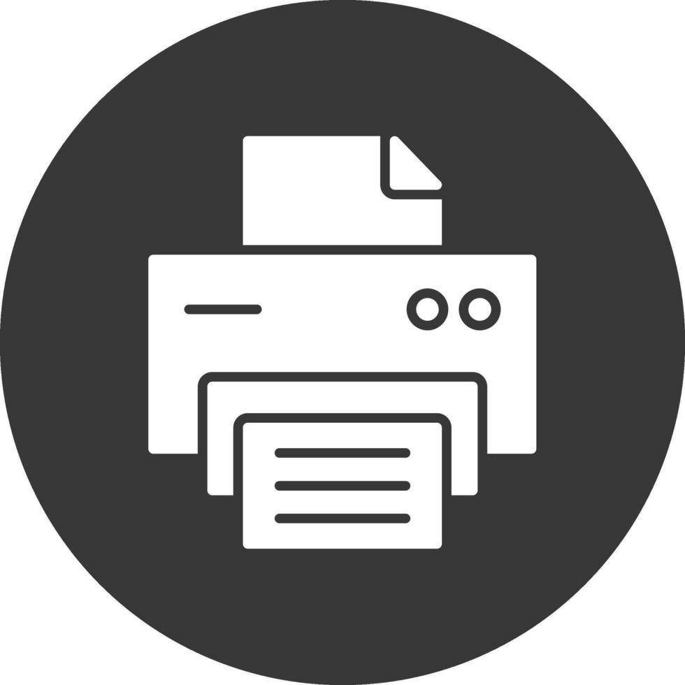 Printer Glyph Inverted Icon vector