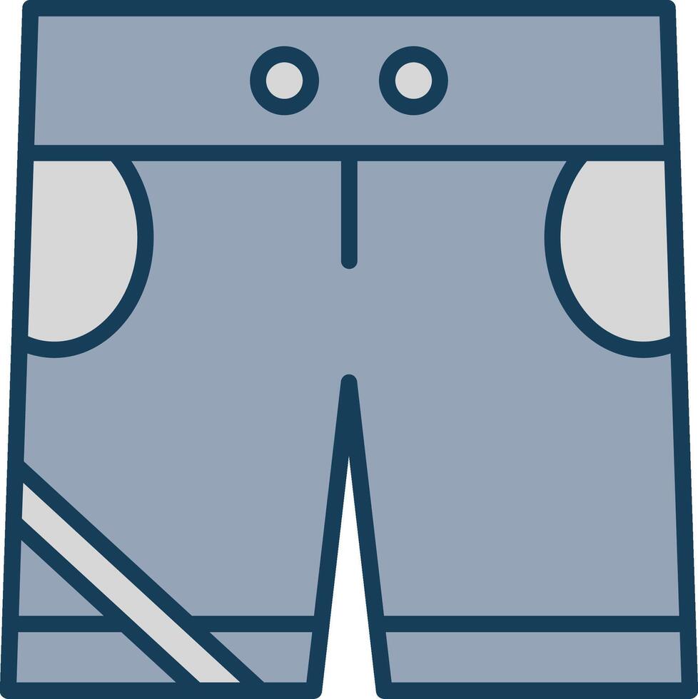 pantalones cortos línea lleno gris icono vector