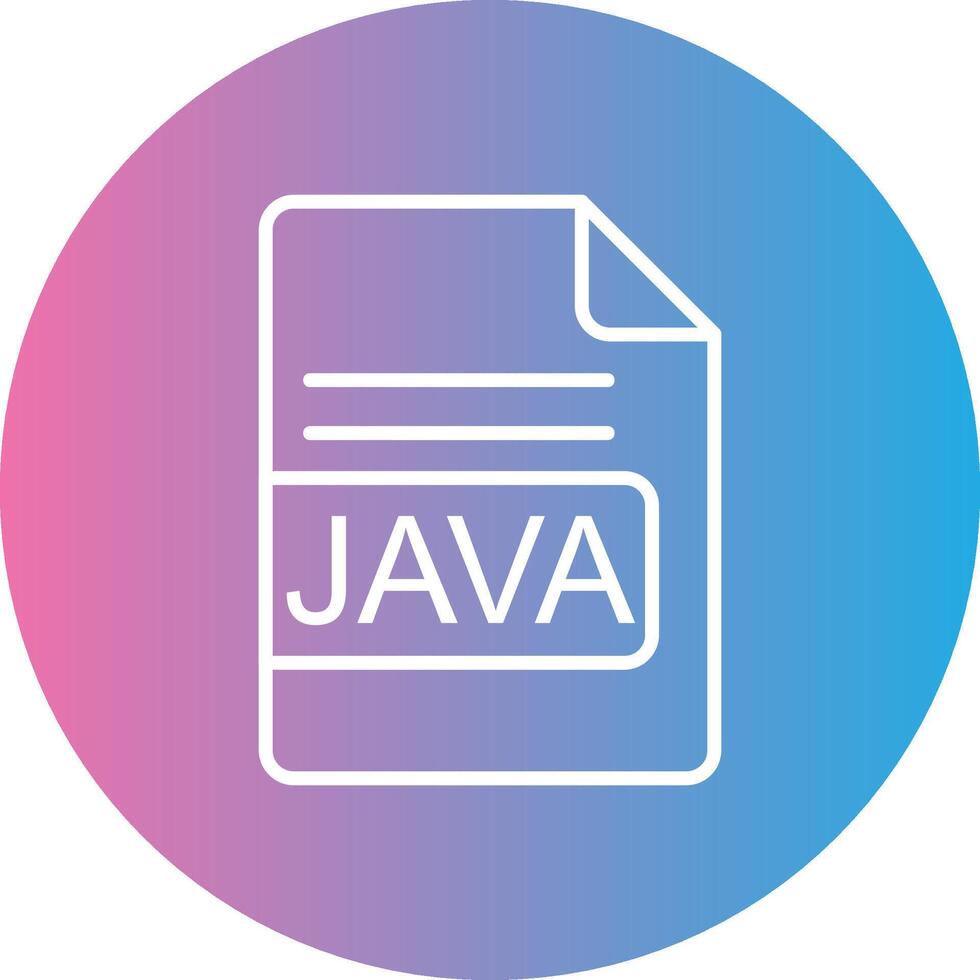 JAVA File Format Line Gradient Circle Icon vector