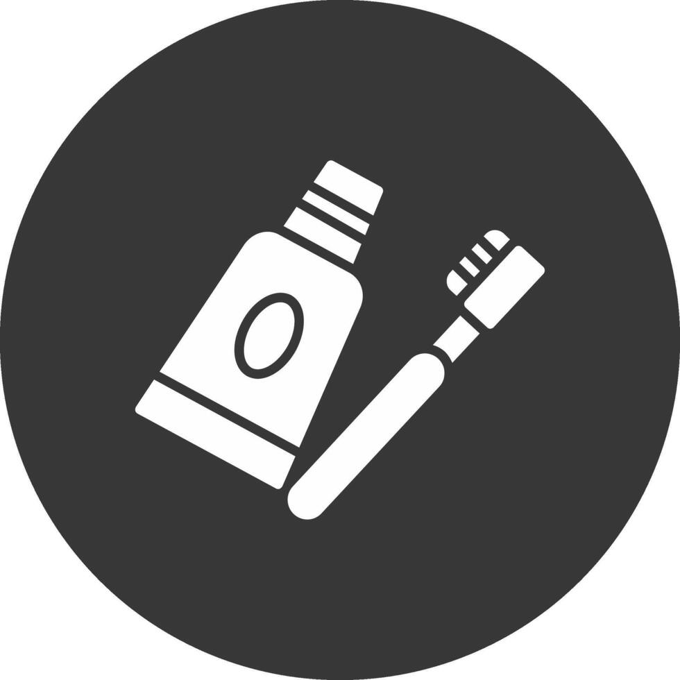 Toothpaste Glyph Inverted Icon vector