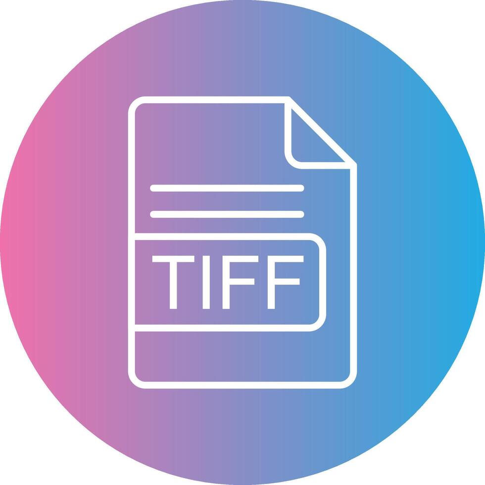 TIFF File Format Line Gradient Circle Icon vector