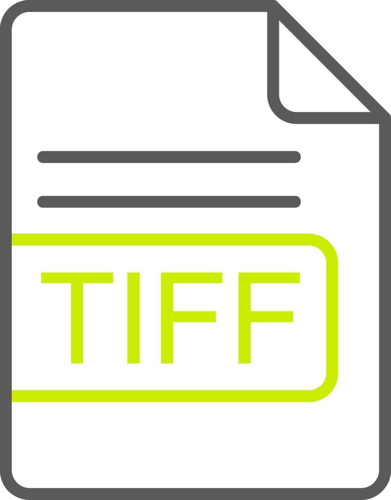 TIFF File Format Line Two Color Icon vector