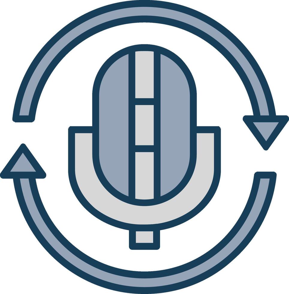 Replay Line Filled Grey Icon vector