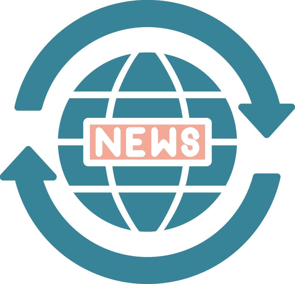 News Report Glyph Two Color Icon vector