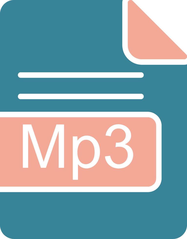 Mp3 File Format Glyph Two Color Icon vector