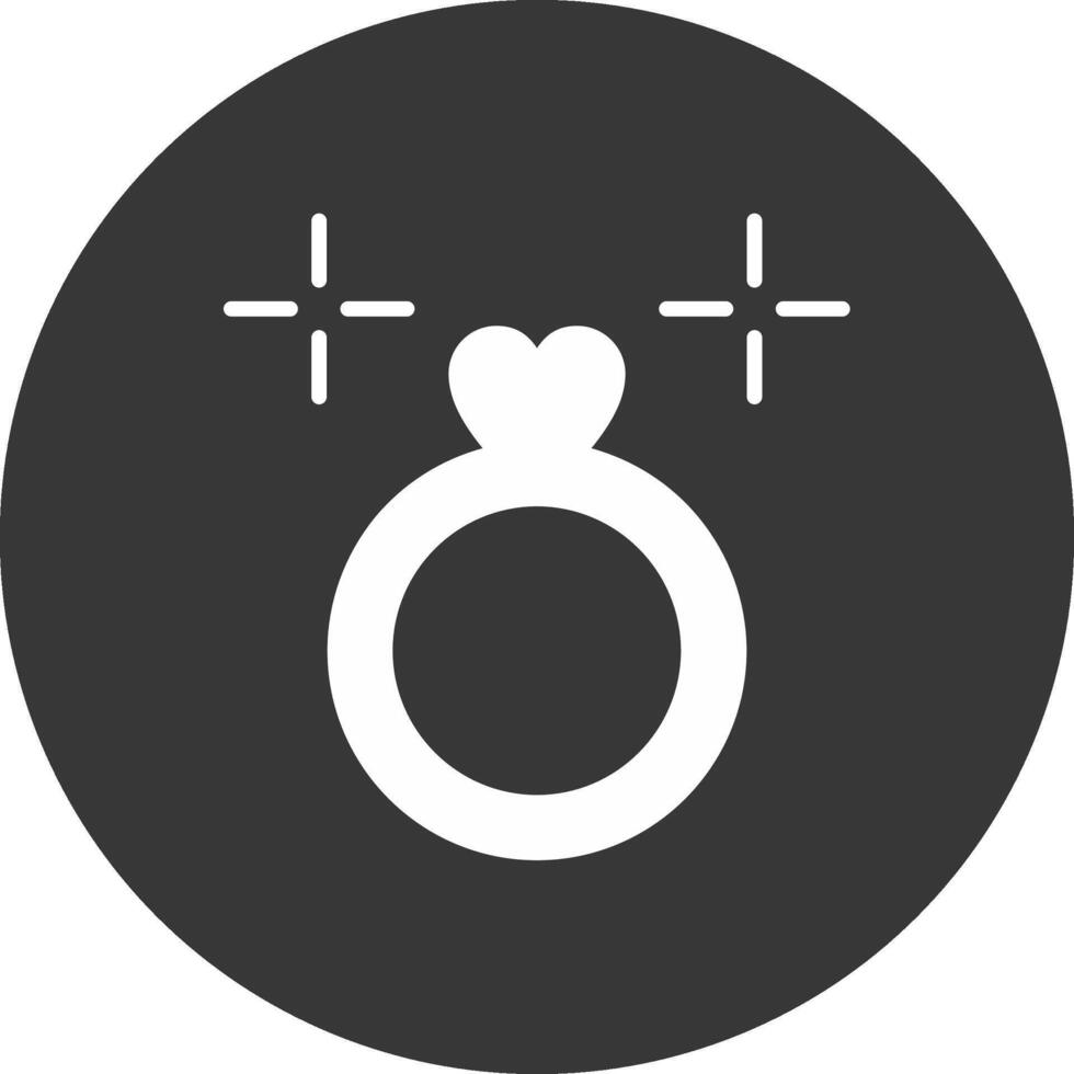 Wedding Ring Glyph Inverted Icon vector