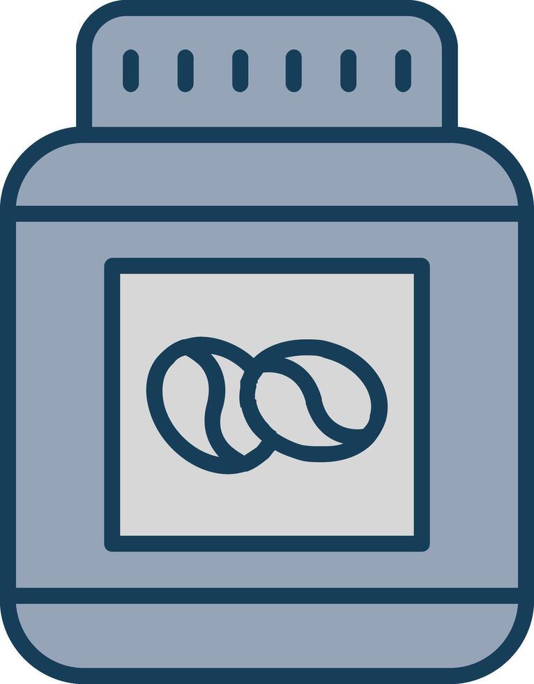 Beans Jar Line Filled Grey Icon vector