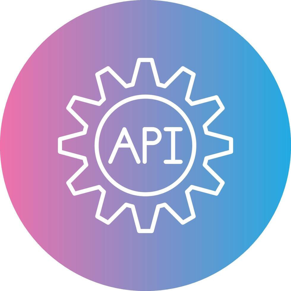Api Line Gradient Circle Icon vector