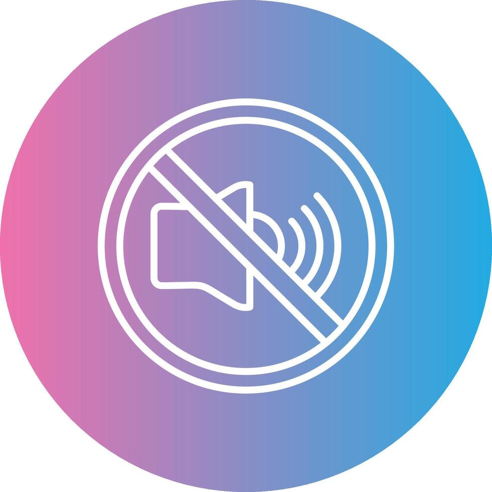 No Sound Line Gradient Circle Icon vector