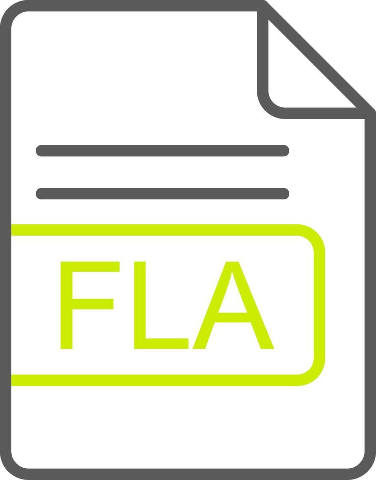 FLA File Format Line Two Color Icon vector