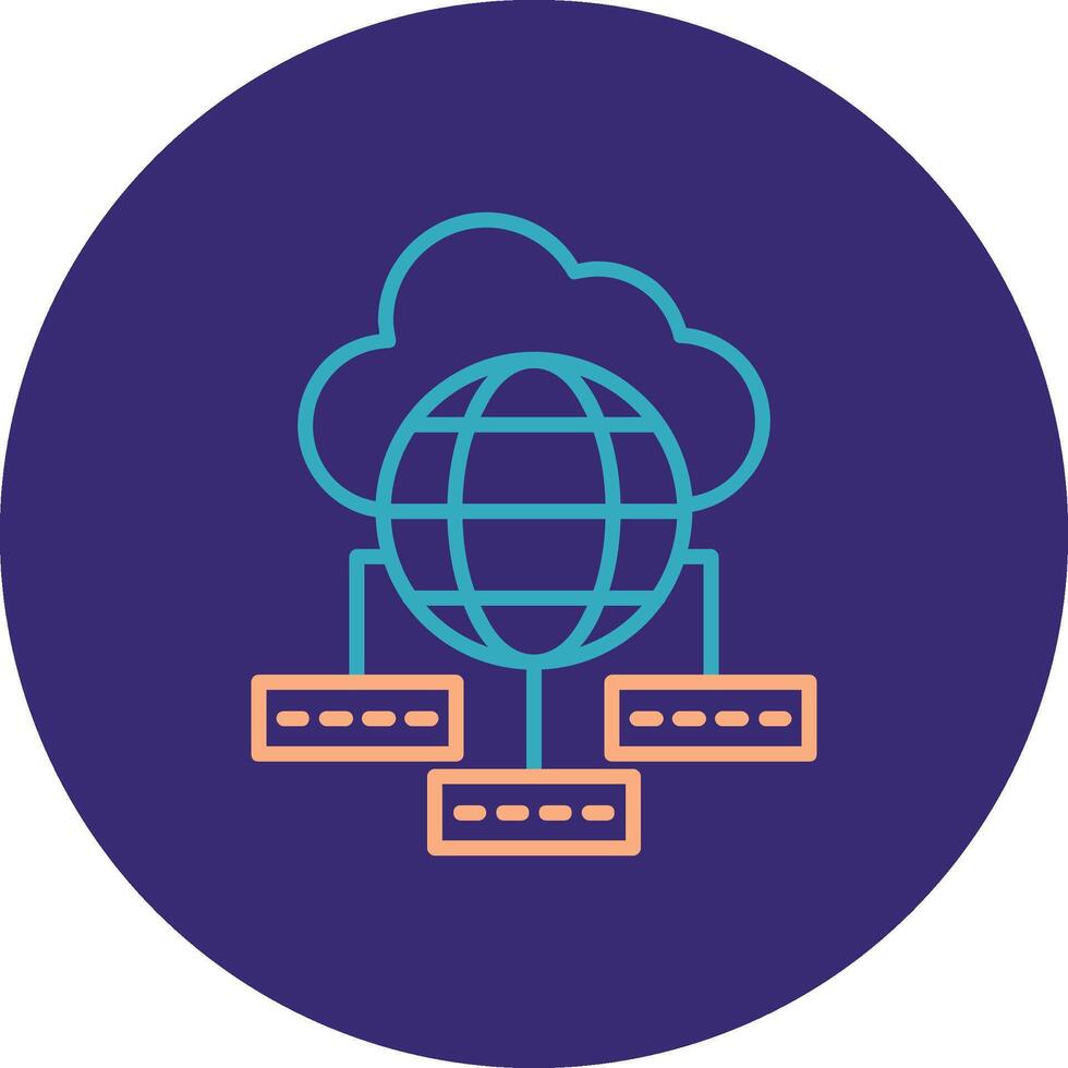 Data Sumit Line Two Color Circle Icon vector