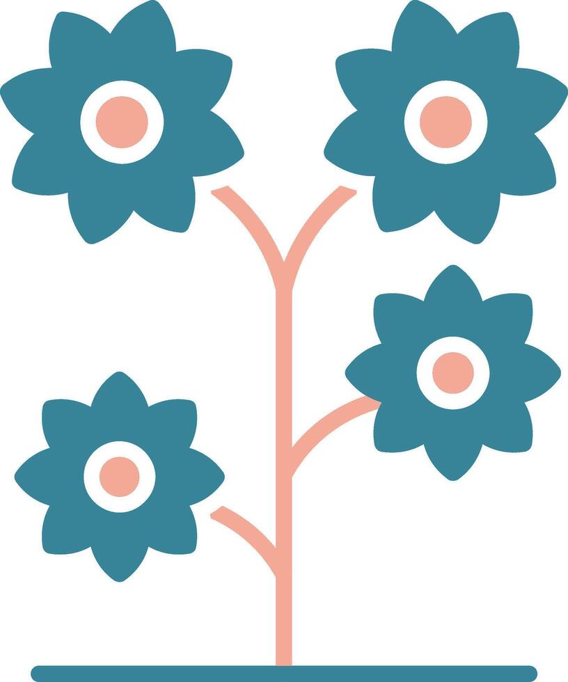 Flower Glyph Two Color Icon vector