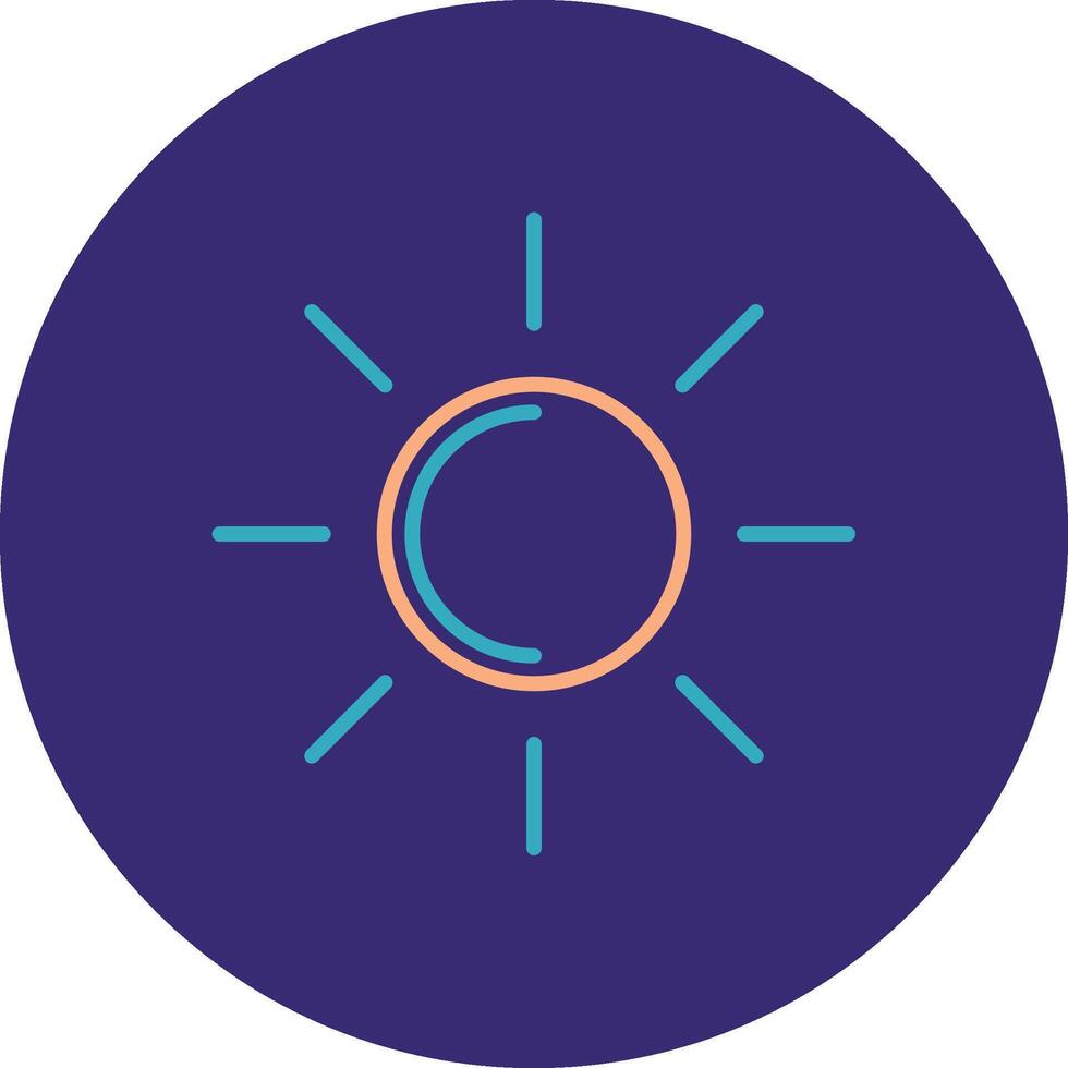 Sun Line Two Color Circle Icon vector