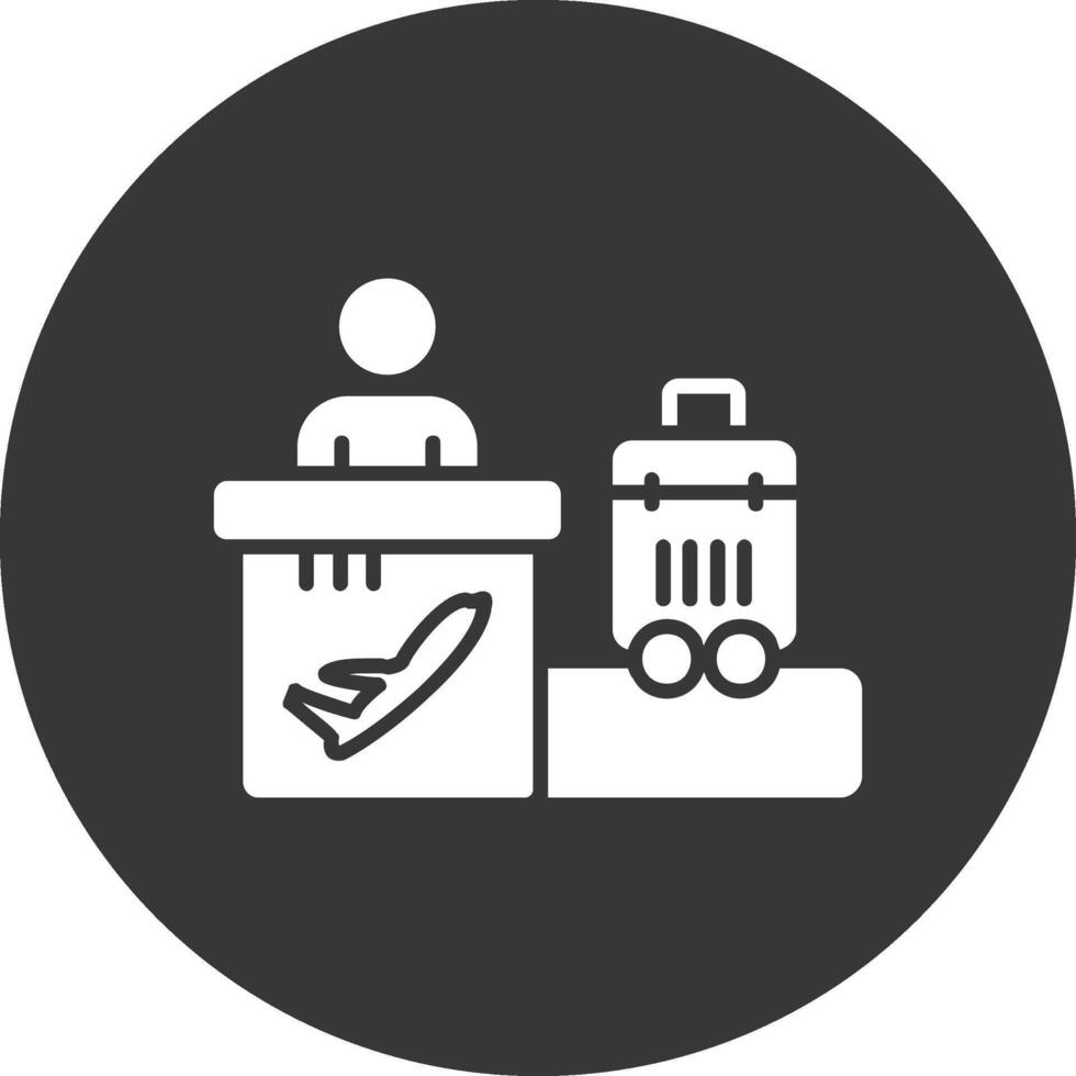 Airport Glyph Inverted Icon vector