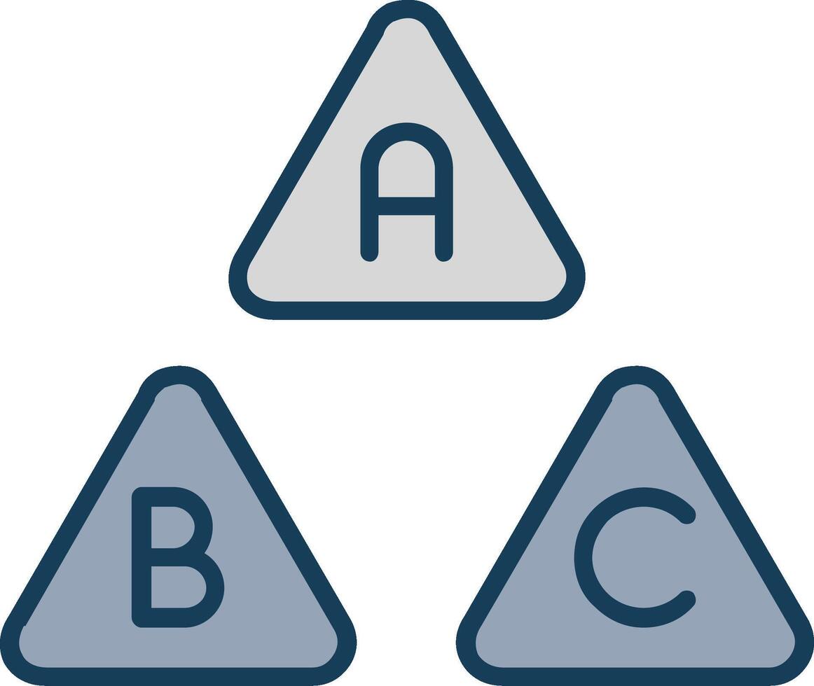 Abc Line Filled Grey Icon vector