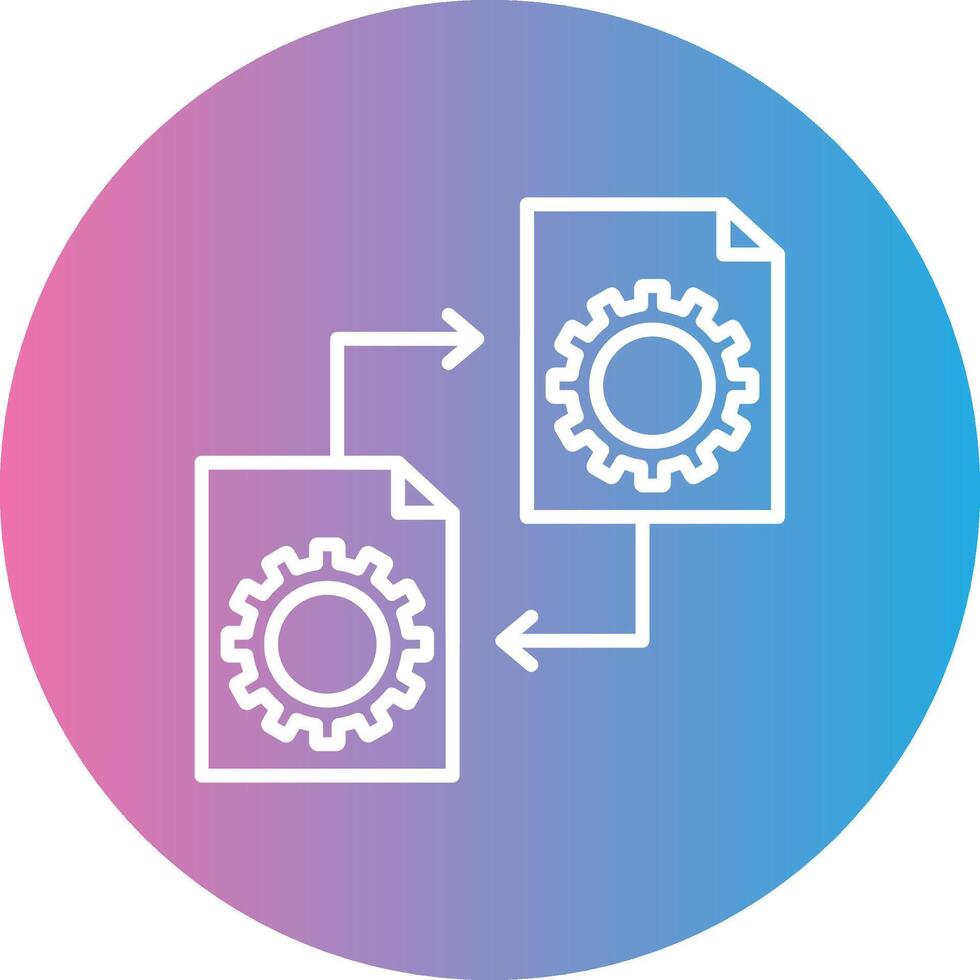 archivo administración línea degradado circulo icono vector