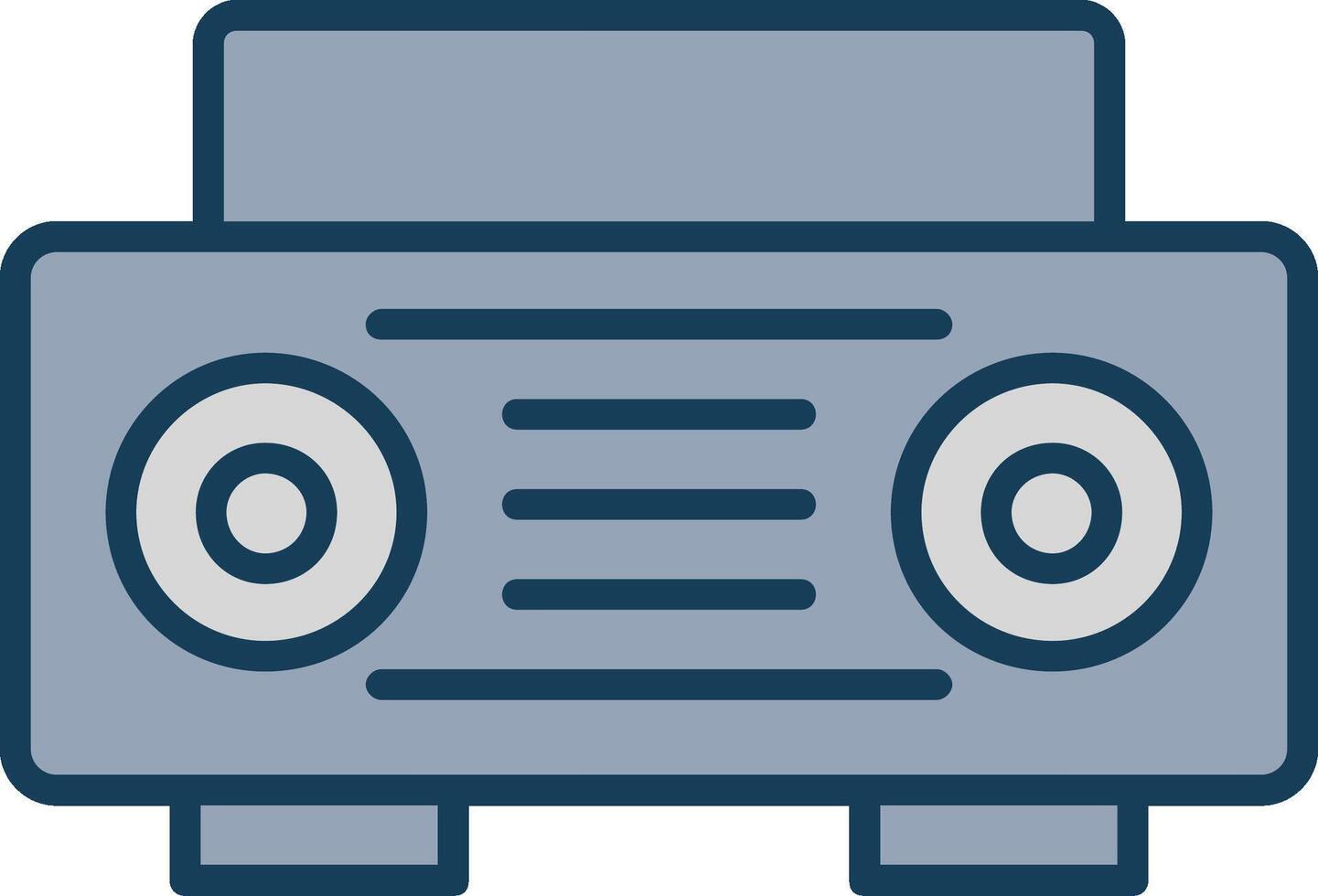 Radio Line Filled Grey Icon vector