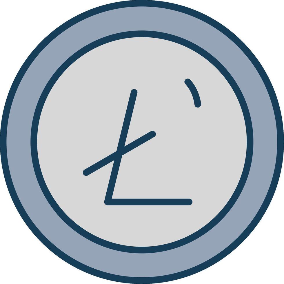 litecoin línea lleno gris icono vector