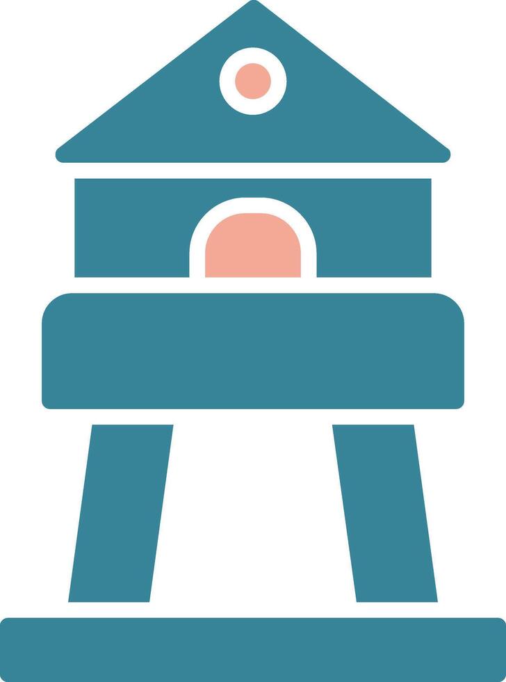 Tower Glyph Two Color Icon vector