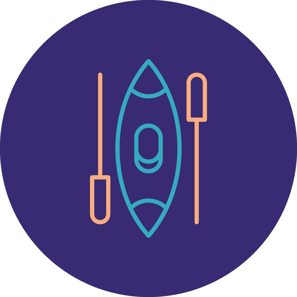 Canoe Line Two Color Circle Icon vector