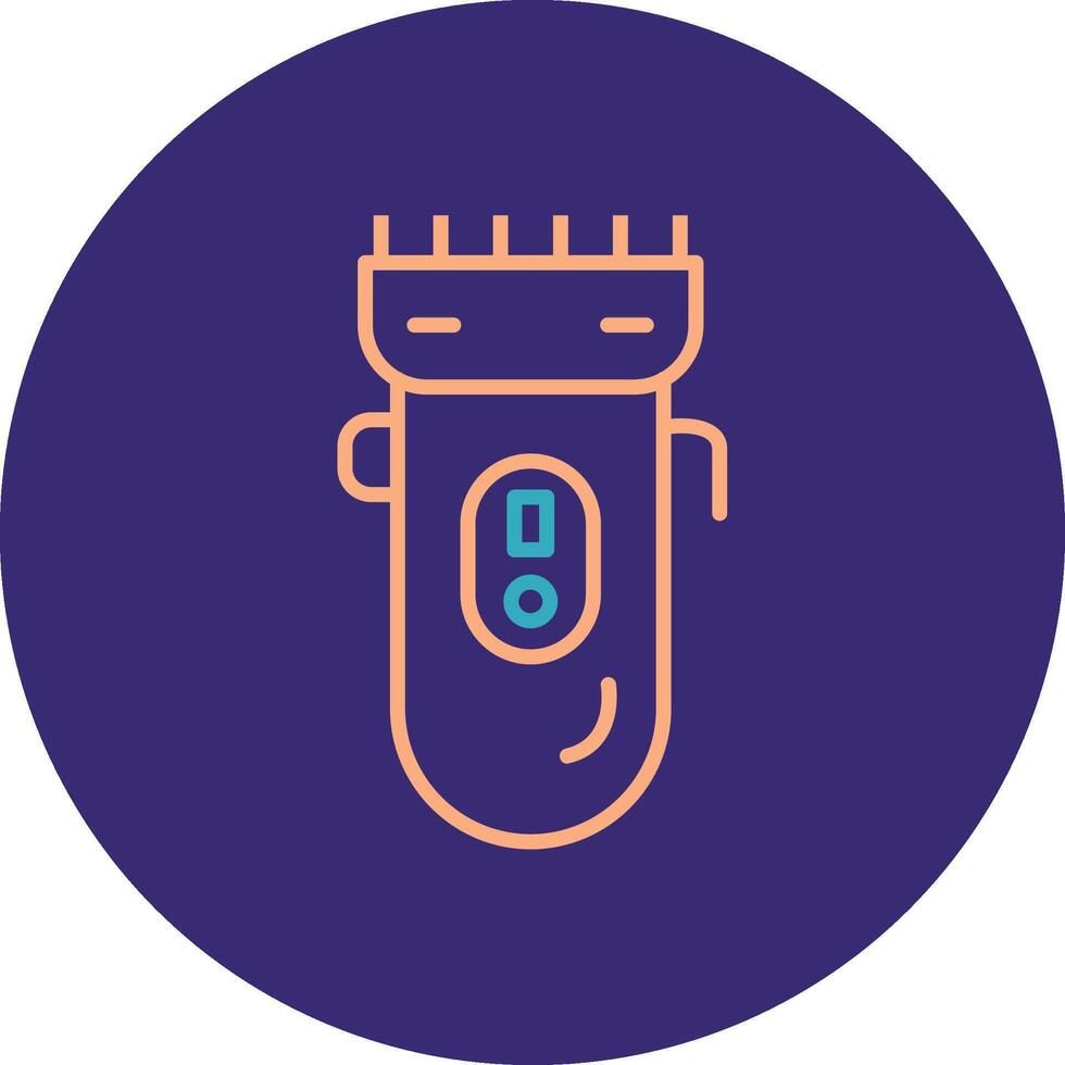 Electric Shaver Line Two Color Circle Icon vector