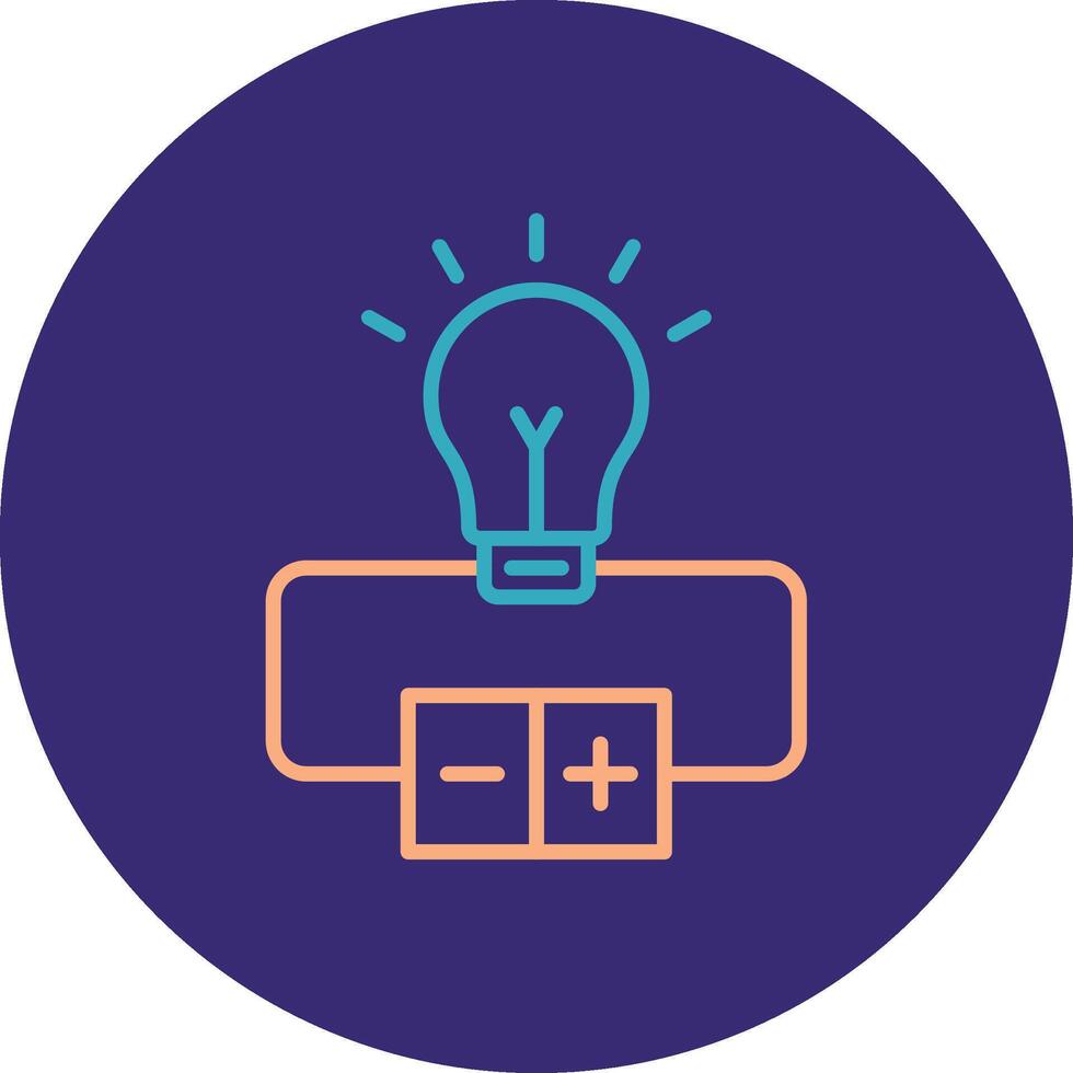 Electrical Circuit Line Two Color Circle Icon vector