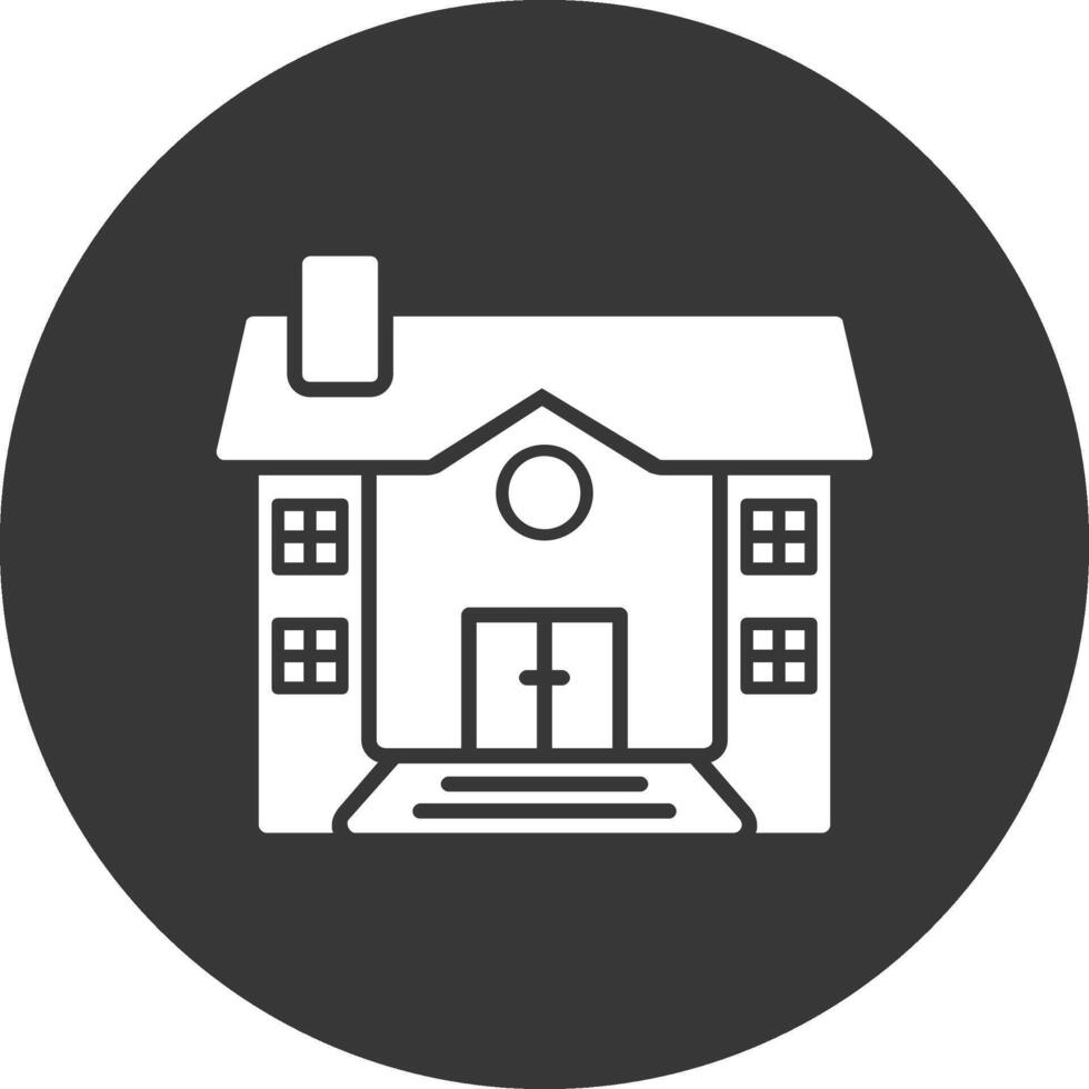 Mansion Glyph Inverted Icon vector