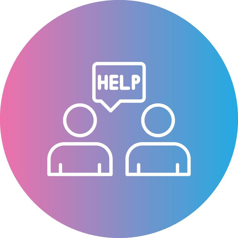 Ask For Help Line Gradient Circle Icon vector