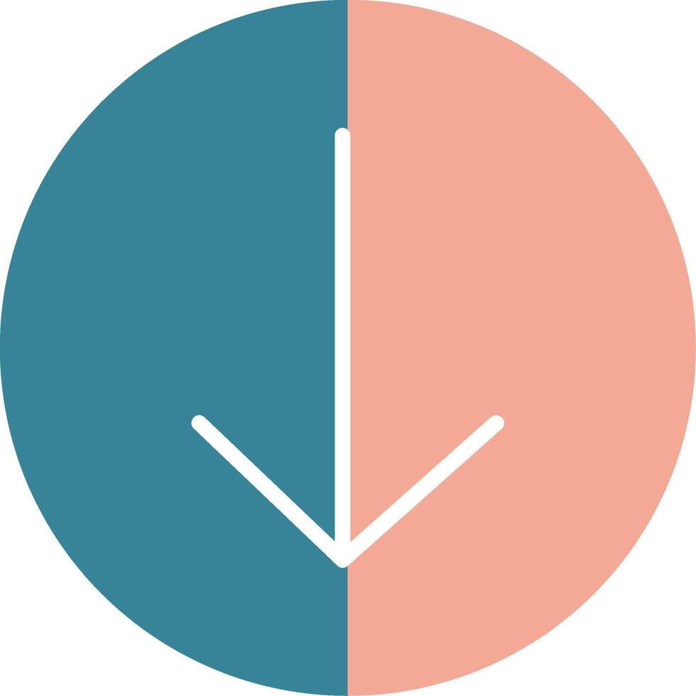 Down Arrow Glyph Two Color Icon vector