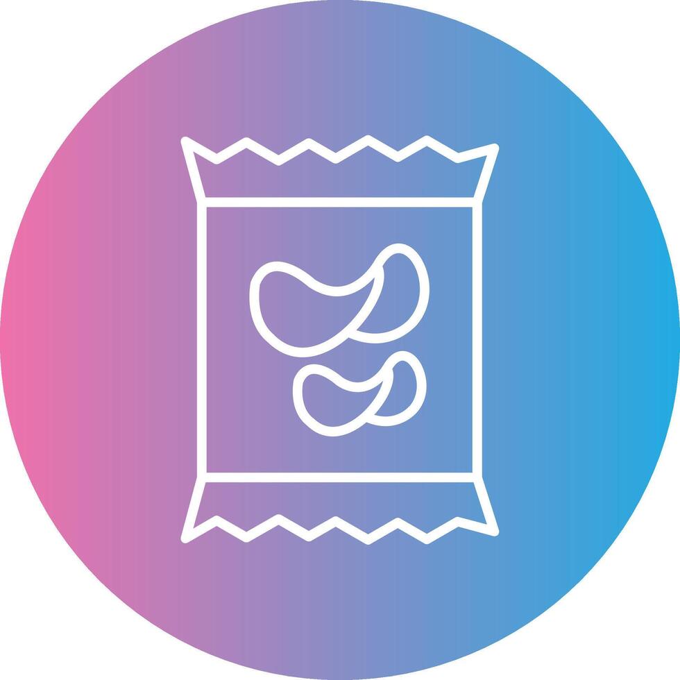Crisps Line Gradient Circle Icon vector