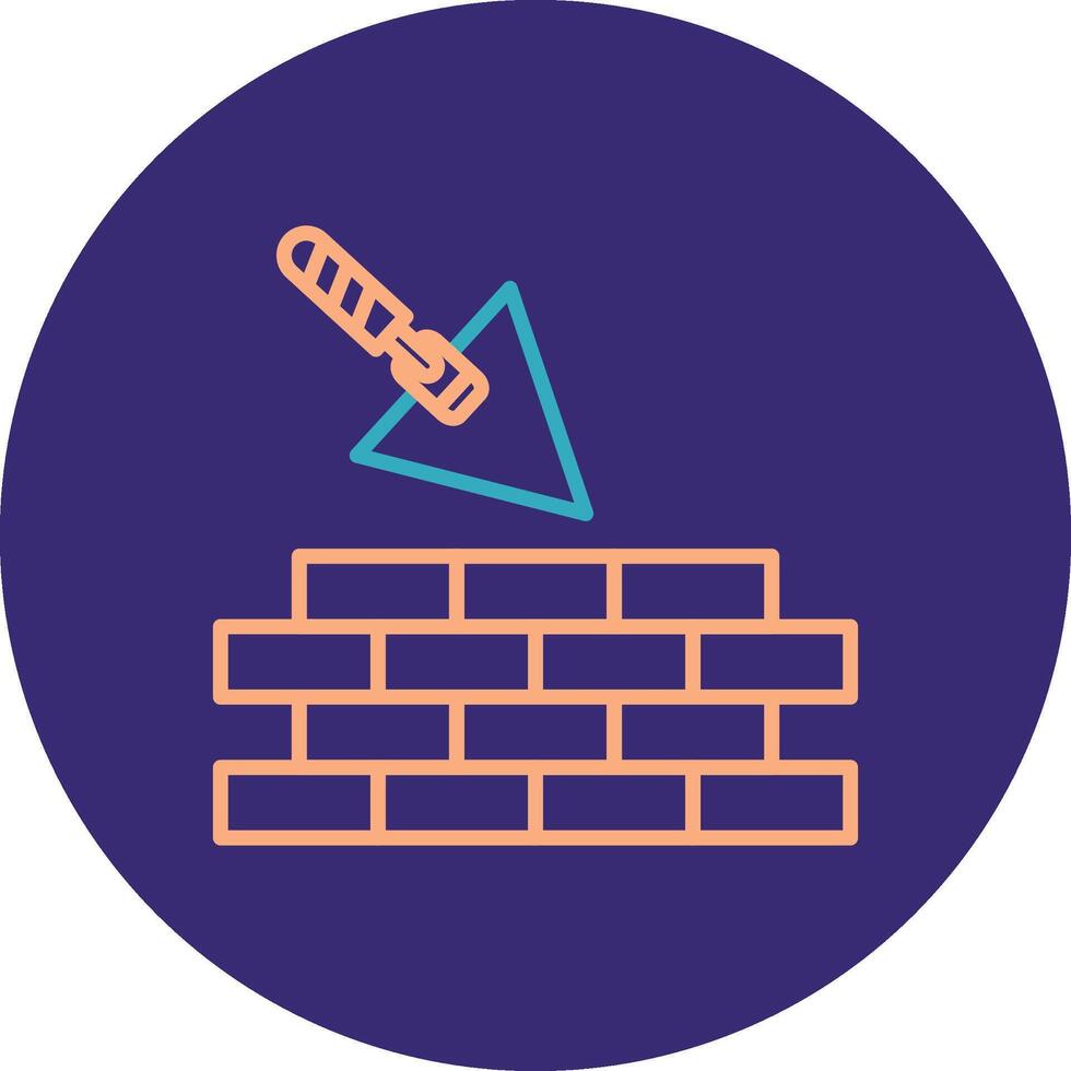Brickwork Line Two Color Circle Icon vector