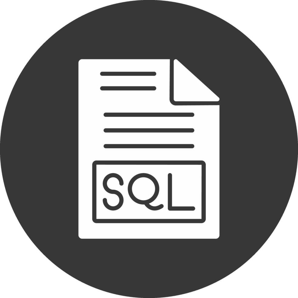 Sql Glyph Inverted Icon vector