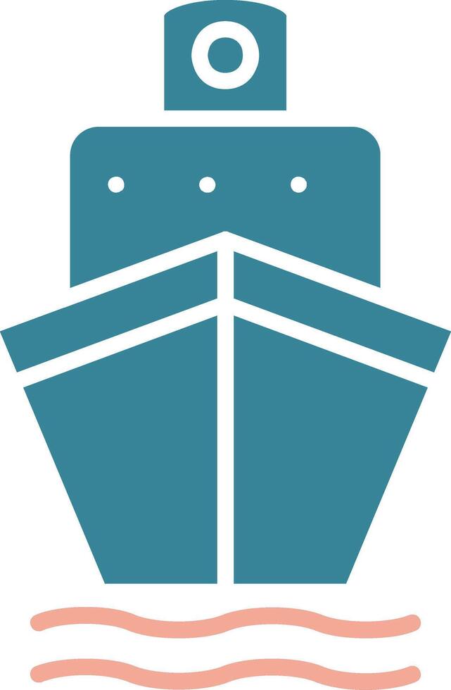 Boat Glyph Two Color Icon vector