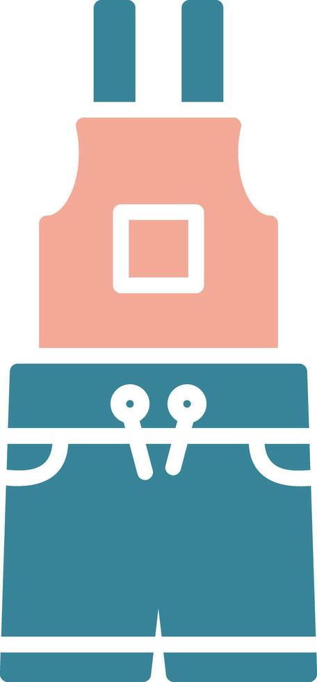Dungarees Glyph Two Color Icon vector