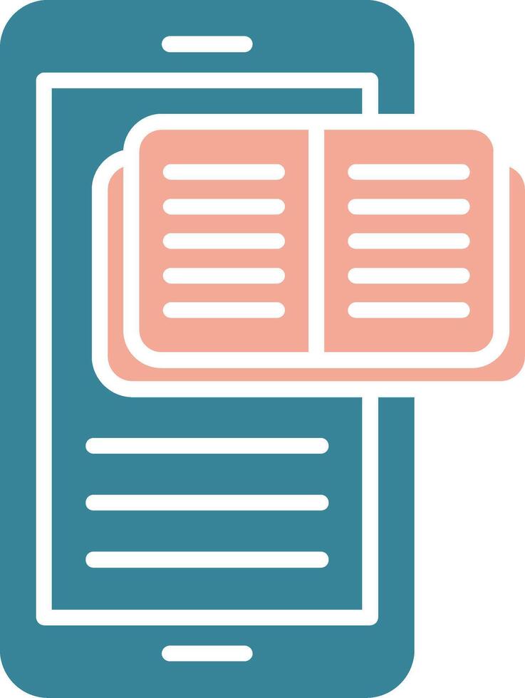 Ebook Glyph Two Color Icon vector