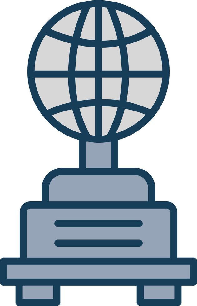 Globe Line Filled Grey Icon vector