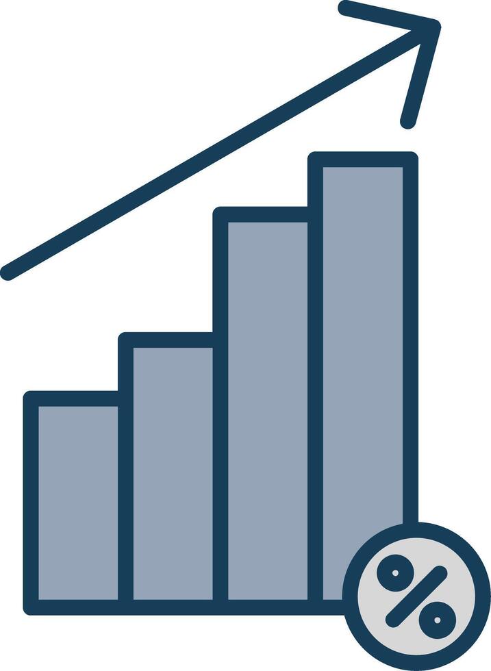 Interest Rate Line Filled Grey Icon vector