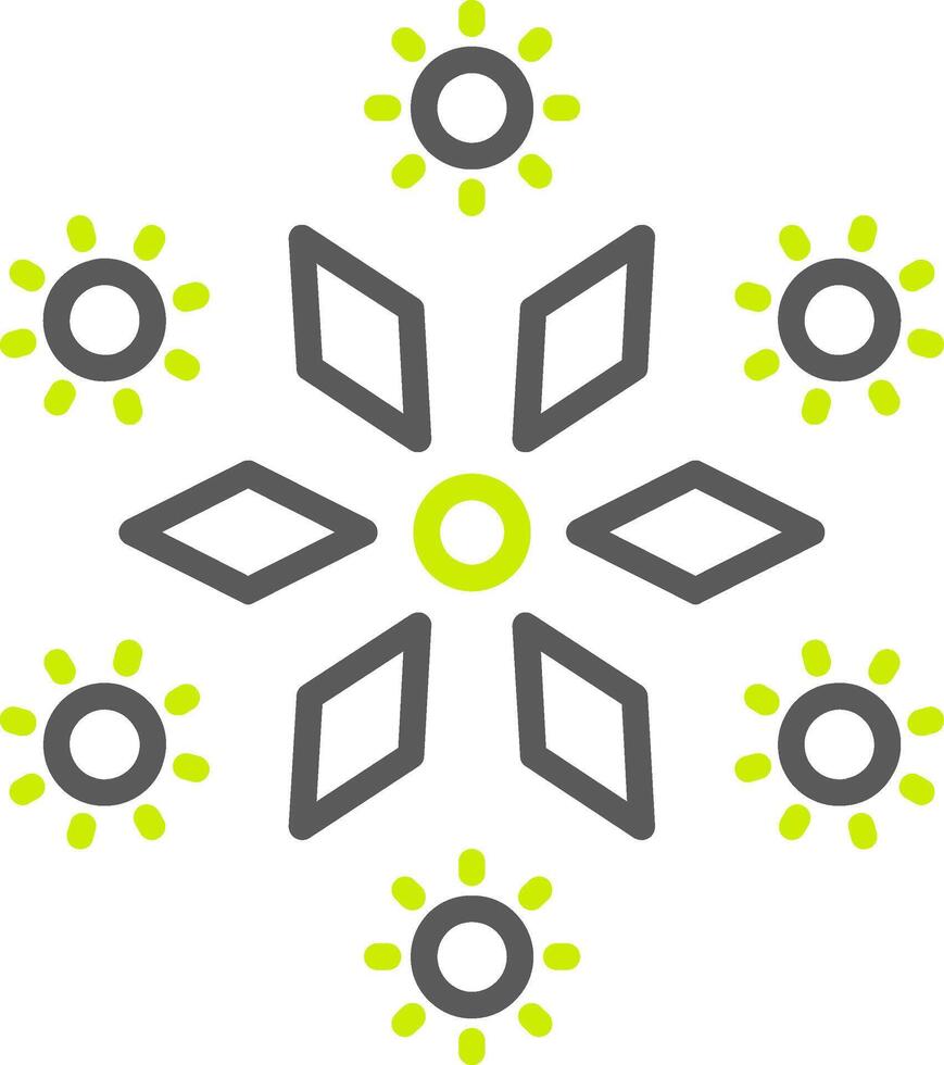 Firework Line Two Color Icon vector