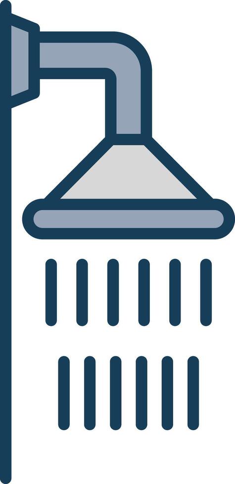 Shower Line Filled Grey Icon vector