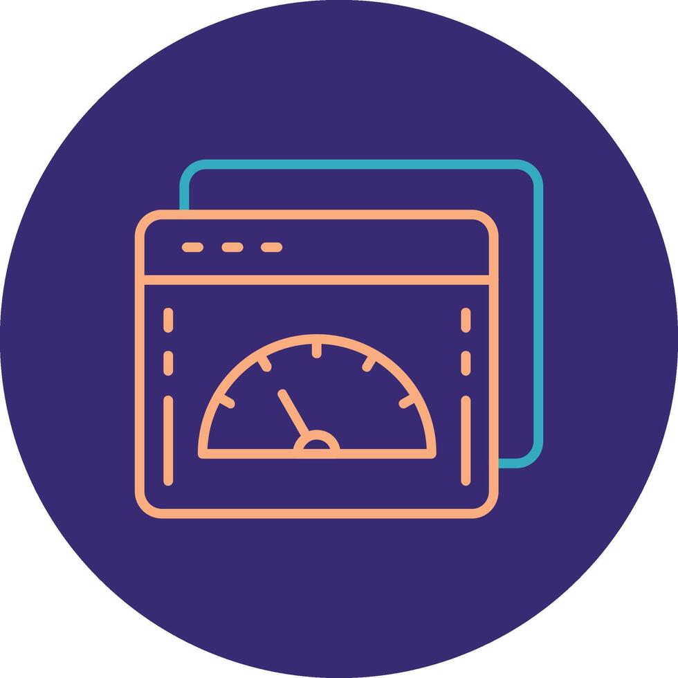 Web Optimization Line Two Color Circle Icon vector