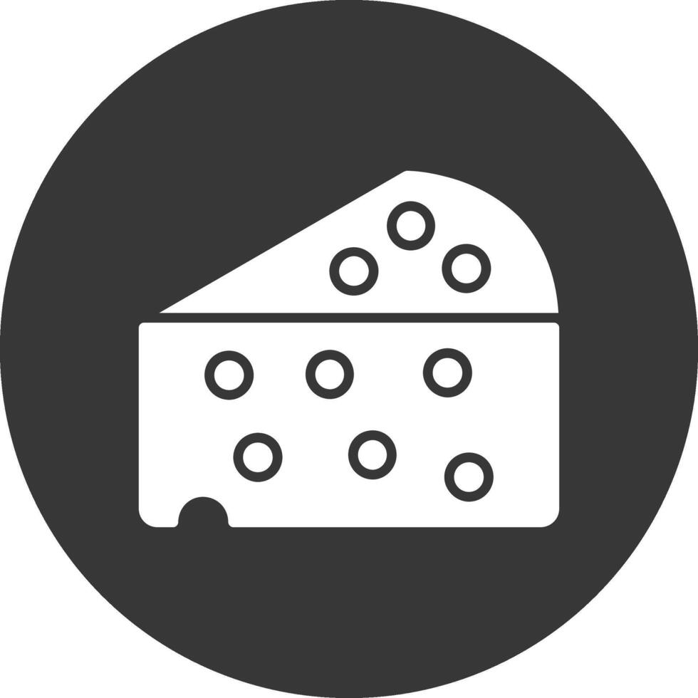 Cheese Glyph Inverted Icon vector