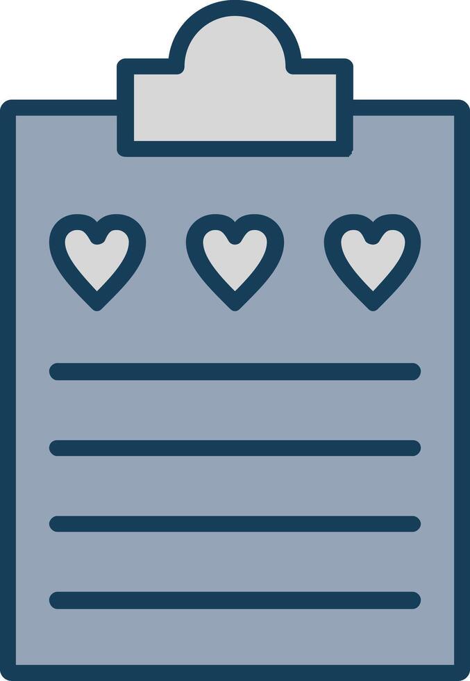 Wish List Line Filled Grey Icon vector