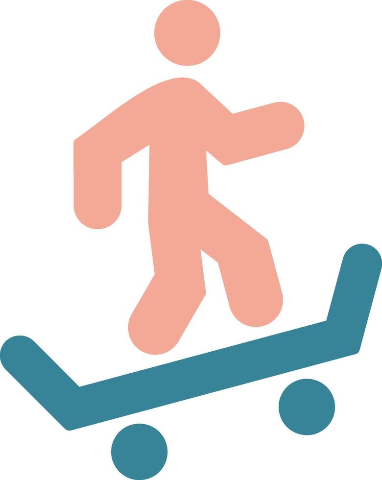 Skateboarding Glyph Two Color Icon vector